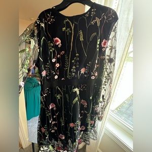 Black floral long sleeve dress